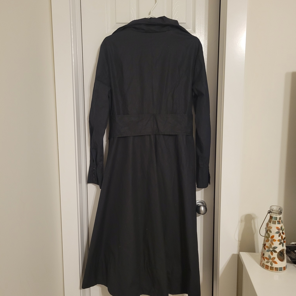 Le Chateau Sophisticated Black Women's Trench Coat Size M - Picture 3 of 4
